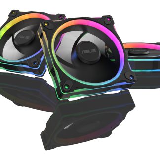 Asus Prime MR120 ARGB 120mm PWM Case Fans (3 Pack), Sleeve Bearing, 28mm Frame, Dual-Sided Lighting, 1600 RPM, Black