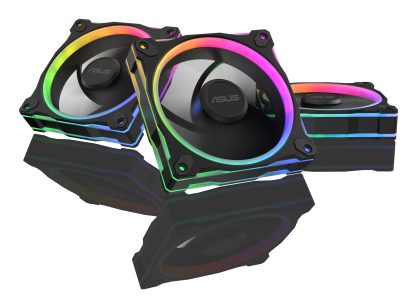 Asus Prime MR120 ARGB 120mm PWM Case Fans (3 Pack), Sleeve Bearing, 28mm Frame, Dual-Sided Lighting, 1600 RPM, Black